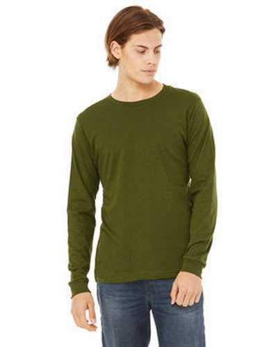 Bella + Canvas 3501 Unisex Jersey Long-Sleeve T-Shirt - Olive - HIT a Double