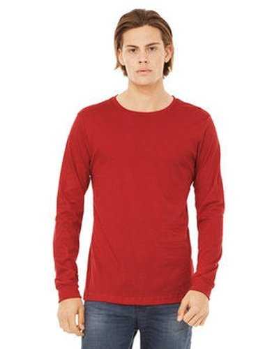 Bella + Canvas 3501 Unisex Jersey Long-Sleeve T-Shirt - Red - HIT a Double