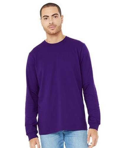 Bella + Canvas 3501 Unisex Jersey Long-Sleeve T-Shirt - Team Purple - HIT a Double