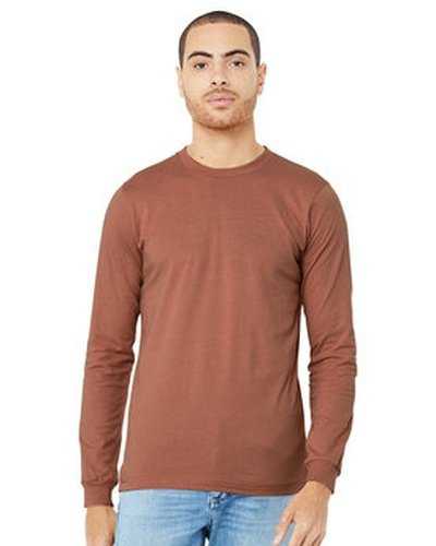 Bella + Canvas 3501 Unisex Jersey Long-Sleeve T-Shirt - Terracotta - HIT a Double