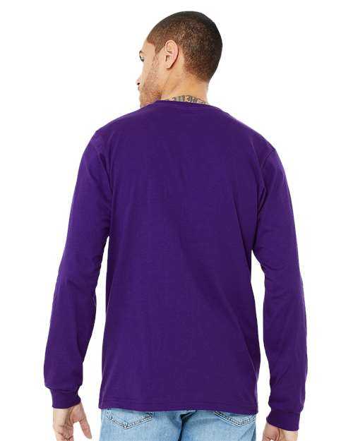 Bella + Canvas 3501 Unisex Jersey Long Sleeve Tee - Team Purple - HIT a Double - 3