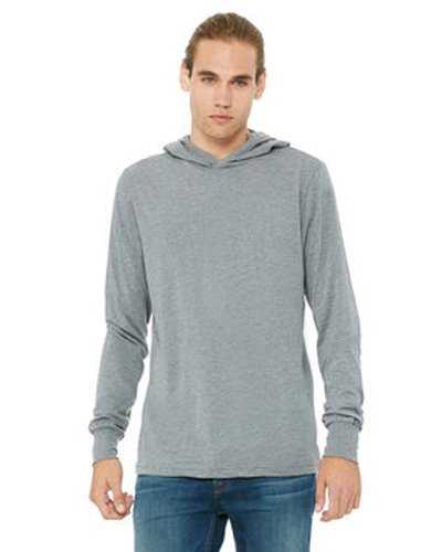 Bella + Canvas 3512 Unisex Jersey Long-Sleeve Hoodie - Gray Triblend - HIT a Double