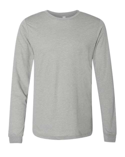 Bella + Canvas 3513 Unisex Triblend Long Sleeve Tee - Athletic Gray Triblend - HIT a Double - 1