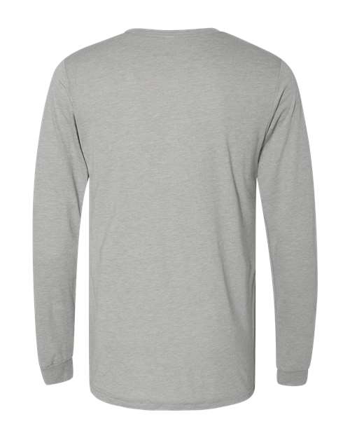 Bella + Canvas 3513 Unisex Triblend Long Sleeve Tee - Athletic Gray Triblend - HIT a Double - 1