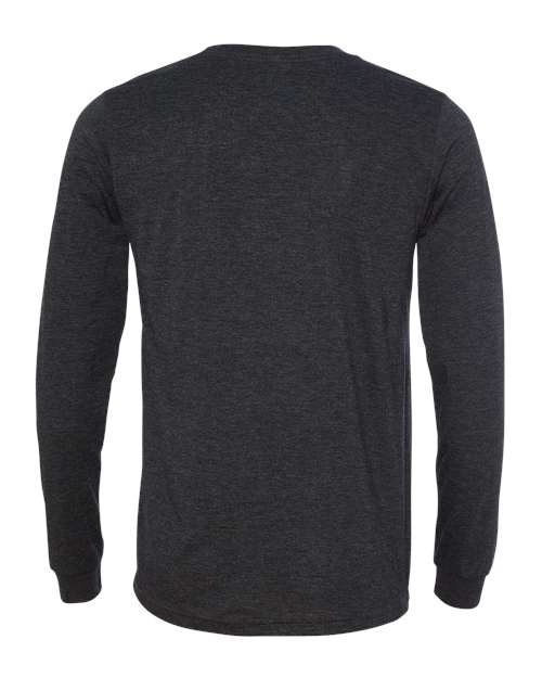 Bella + Canvas 3513 Unisex Triblend Long Sleeve Tee - Charcoal Black Triblend - HIT a Double - 2