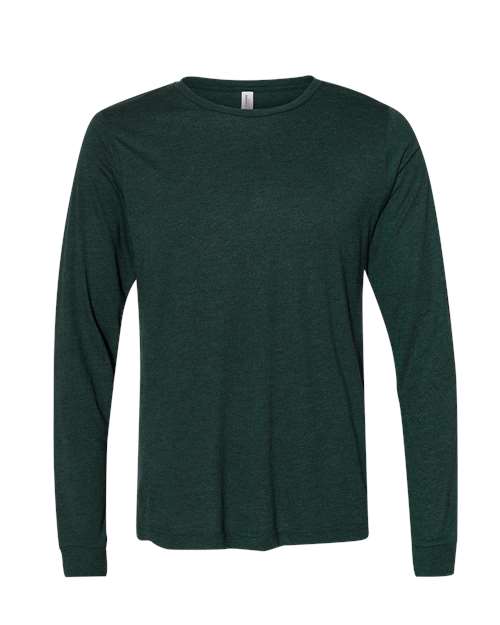 Bella + Canvas 3513 Unisex Triblend Long Sleeve Tee - Emerald Triblend - HIT a Double - 1