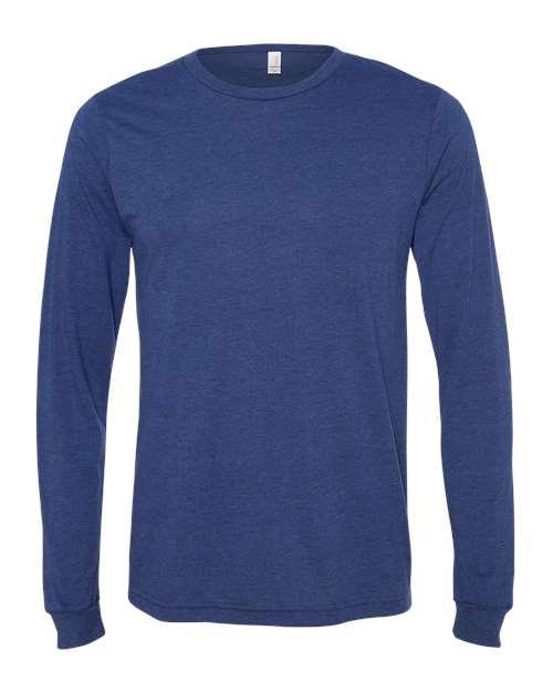 Bella + Canvas 3513 Unisex Triblend Long Sleeve Tee - Navy Triblend - HIT a Double - 1