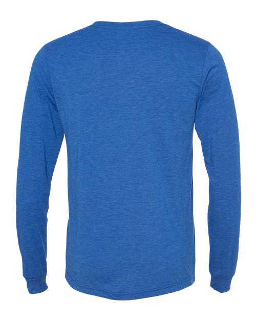 Bella + Canvas 3513 Unisex Triblend Long Sleeve Tee - True Royal Triblend - HIT a Double - 2