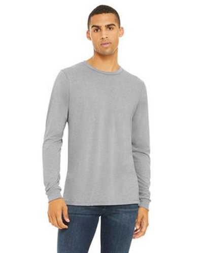 Bella + Canvas 3513 Unisex Triblend Long-Sleeve T-Shirt - Athletic Gray Triblend - HIT a Double