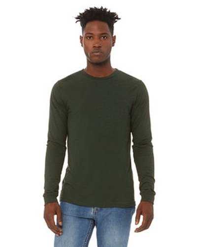 Bella + Canvas 3513 Unisex Triblend Long-Sleeve T-Shirt - Emerald Triblend - HIT a Double