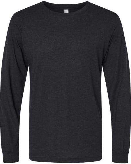 Bella + Canvas 3513 Unisex Triblend Long Sleeve Tee - Black Heather Triblend" - "HIT a Double
