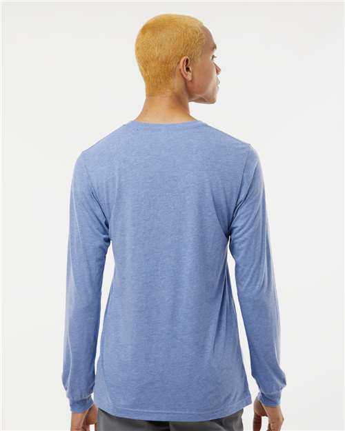 Bella + Canvas 3513 Unisex Triblend Long Sleeve Tee - Blue Triblend - HIT a Double - 4