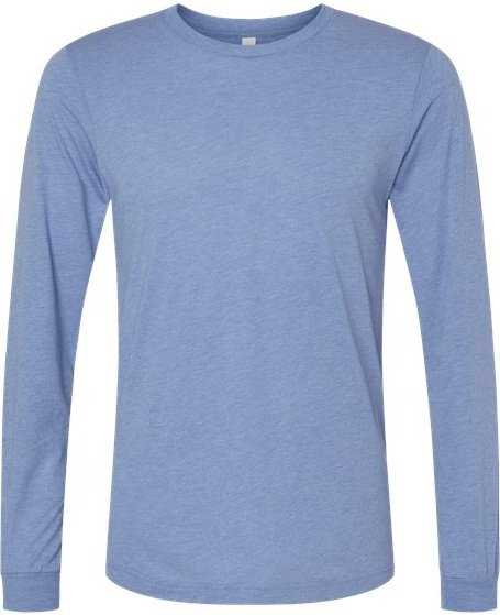 Bella + Canvas 3513 Unisex Triblend Long Sleeve Tee - Blue Triblend - HIT a Double - 1