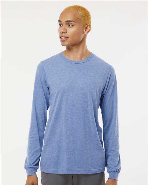 Bella + Canvas 3513 Unisex Triblend Long Sleeve Tee - Blue Triblend - HIT a Double - 2