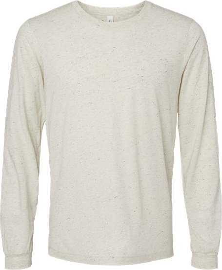 Bella + Canvas 3513 Unisex Triblend Long Sleeve Tee - Oatmeal Triblend&quot; - &quot;HIT a Double