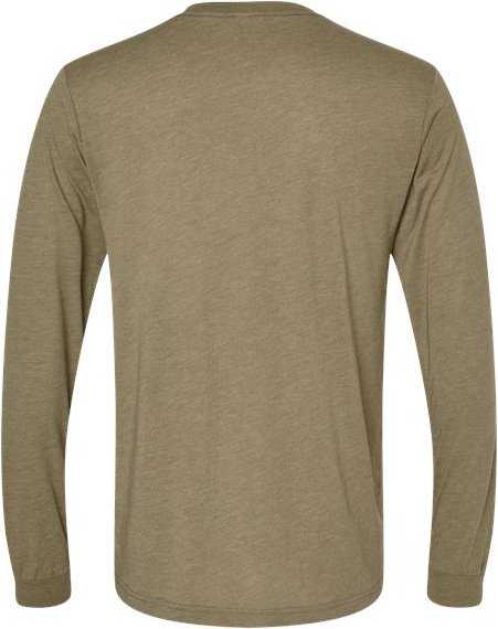 Bella + Canvas 3513 Unisex Triblend Long Sleeve Tee - Olive Triblend&quot; - &quot;HIT a Double