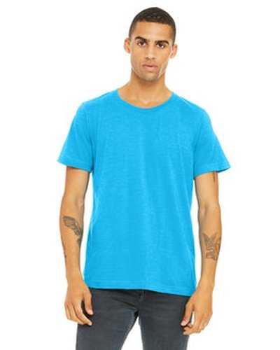 Bella + Canvas 3650 Unisex Poly-Cotton Short-Sleeve T-Shirt - Neon Blue - HIT a Double