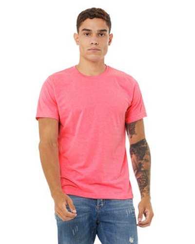 Bella + Canvas 3650 Unisex Poly-Cotton Short-Sleeve T-Shirt - Neon Pink - HIT a Double