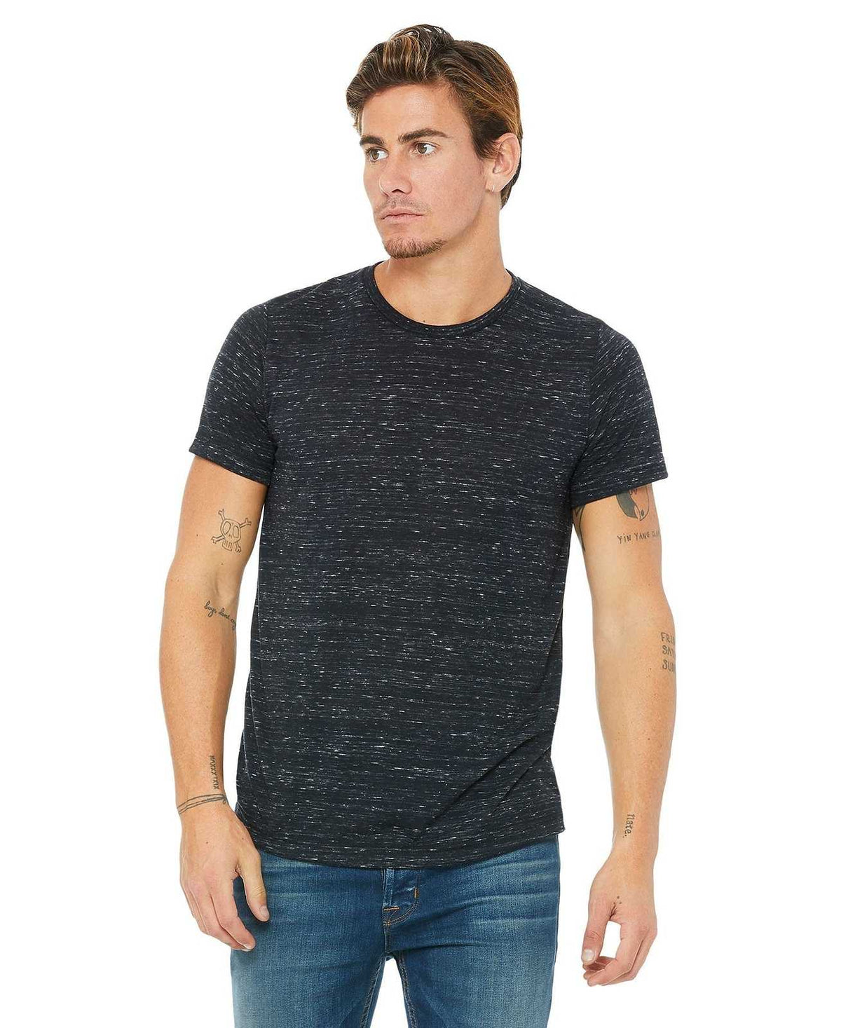 Bella + Canvas 3650 Unisex Poly-Cotton Short Sleeve Tee - Black Marble - HIT a Double