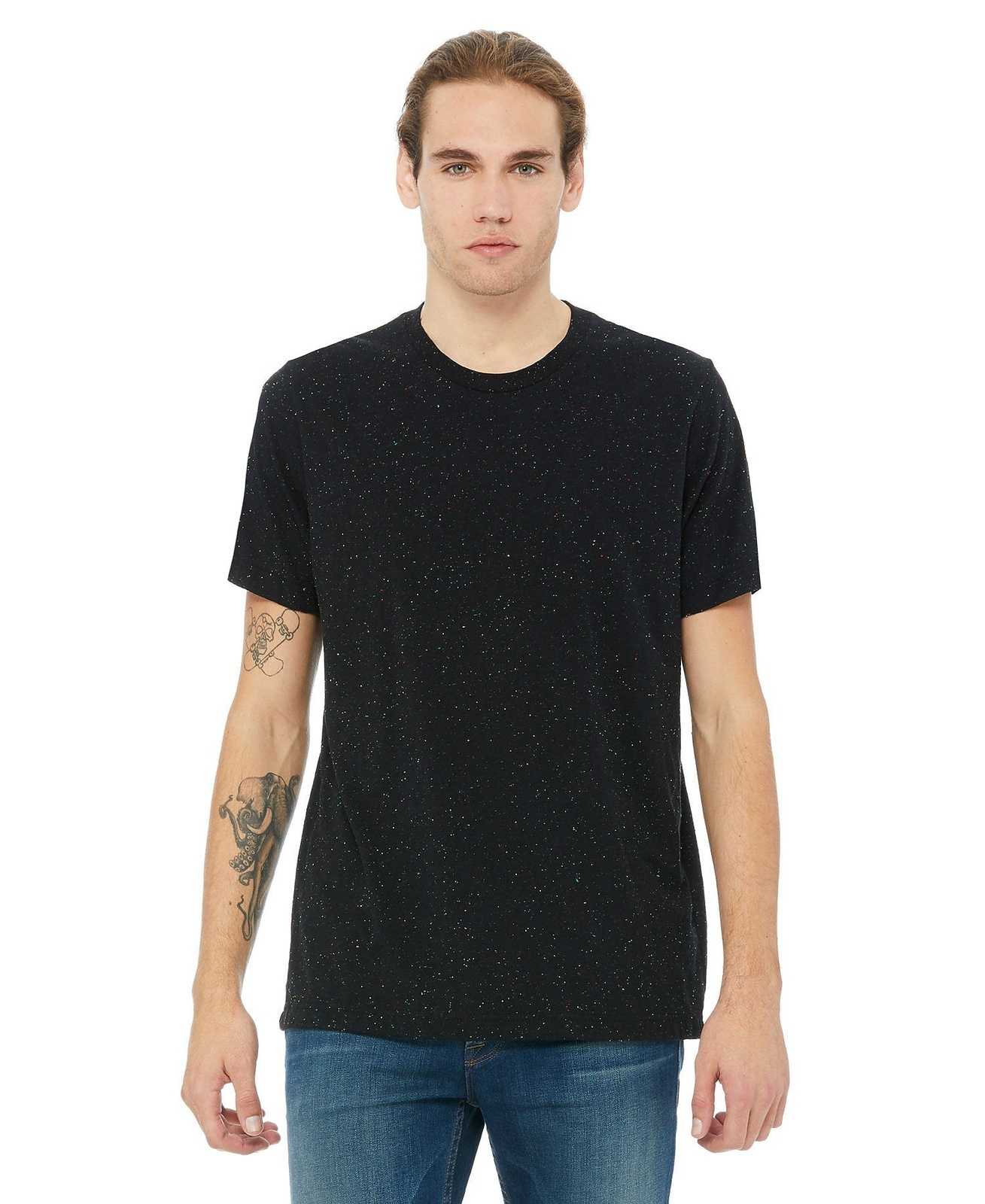 Bella + Canvas 3650 Unisex Poly-Cotton Short Sleeve Tee - Black Speckled - HIT a Double