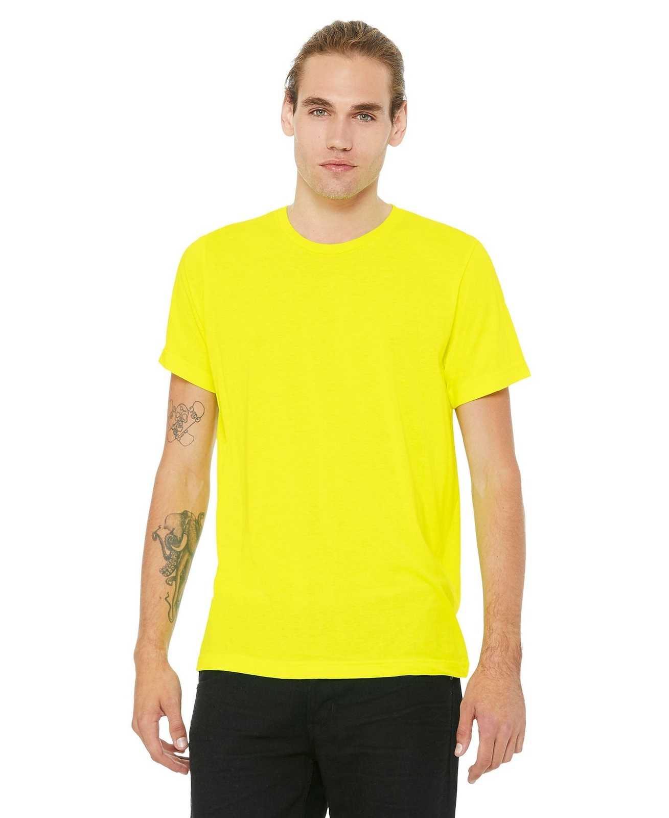 Bella + Canvas 3650 Unisex Poly-Cotton Short Sleeve Tee - Neon Yellow - HIT a Double