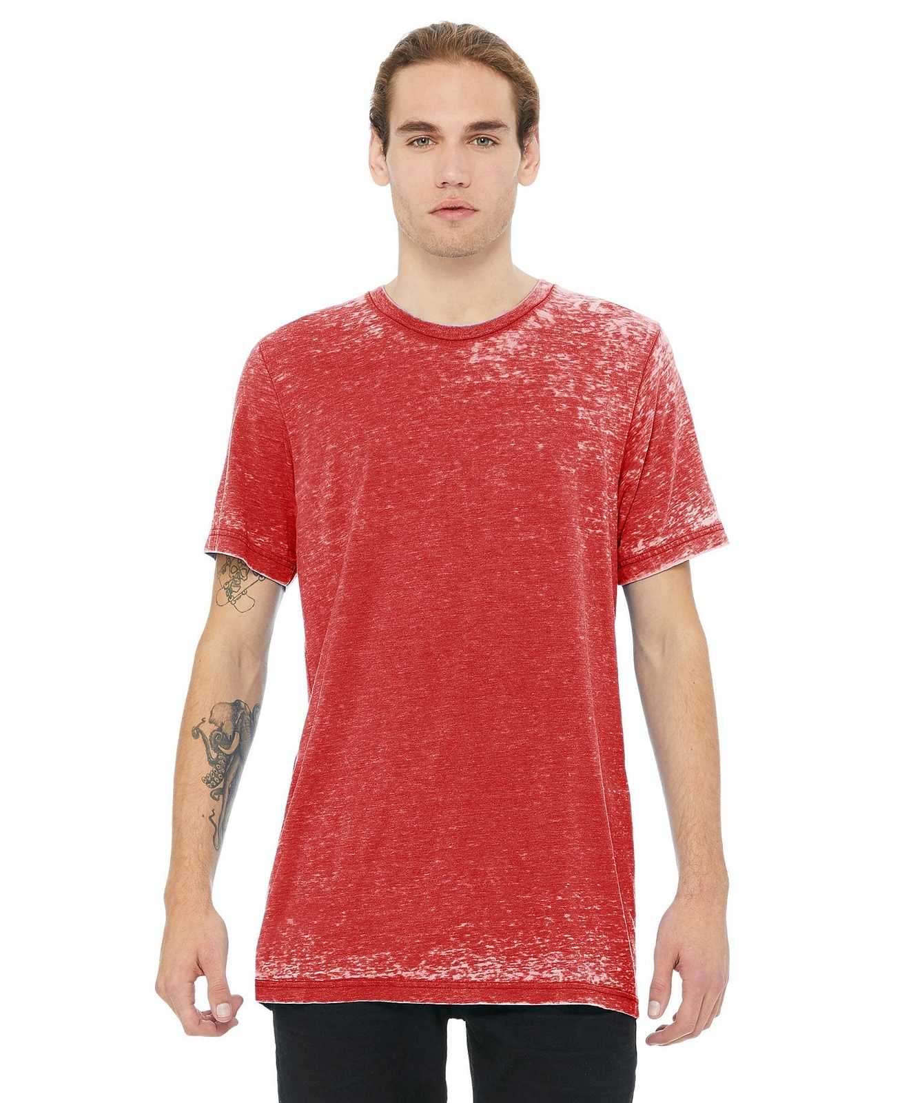 Bella + Canvas 3650 Unisex Poly-Cotton Short Sleeve Tee - Red Acid Wash - HIT a Double