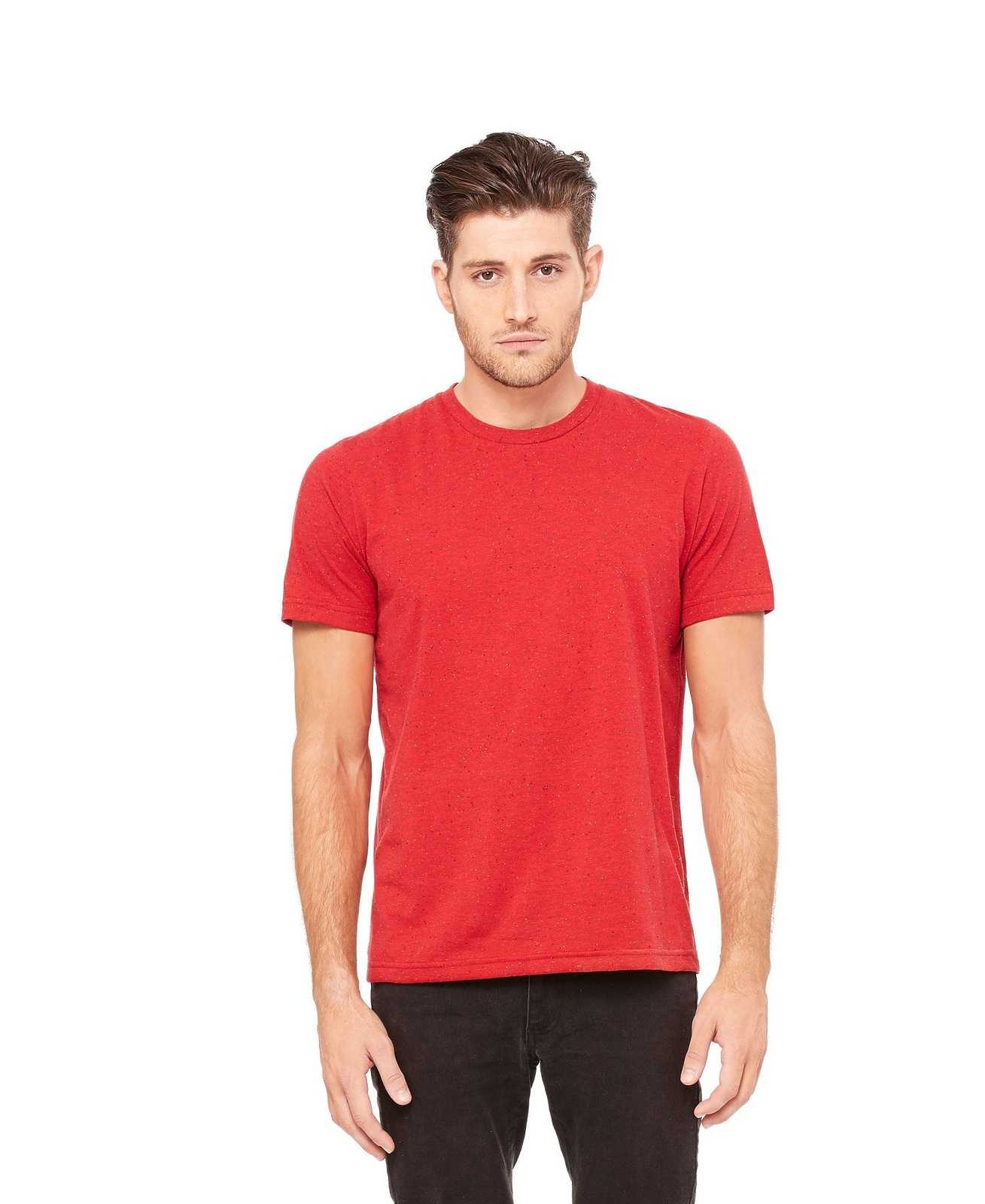 Bella + Canvas 3650 Unisex Poly-Cotton Short Sleeve Tee - Red Speckled - HIT a Double