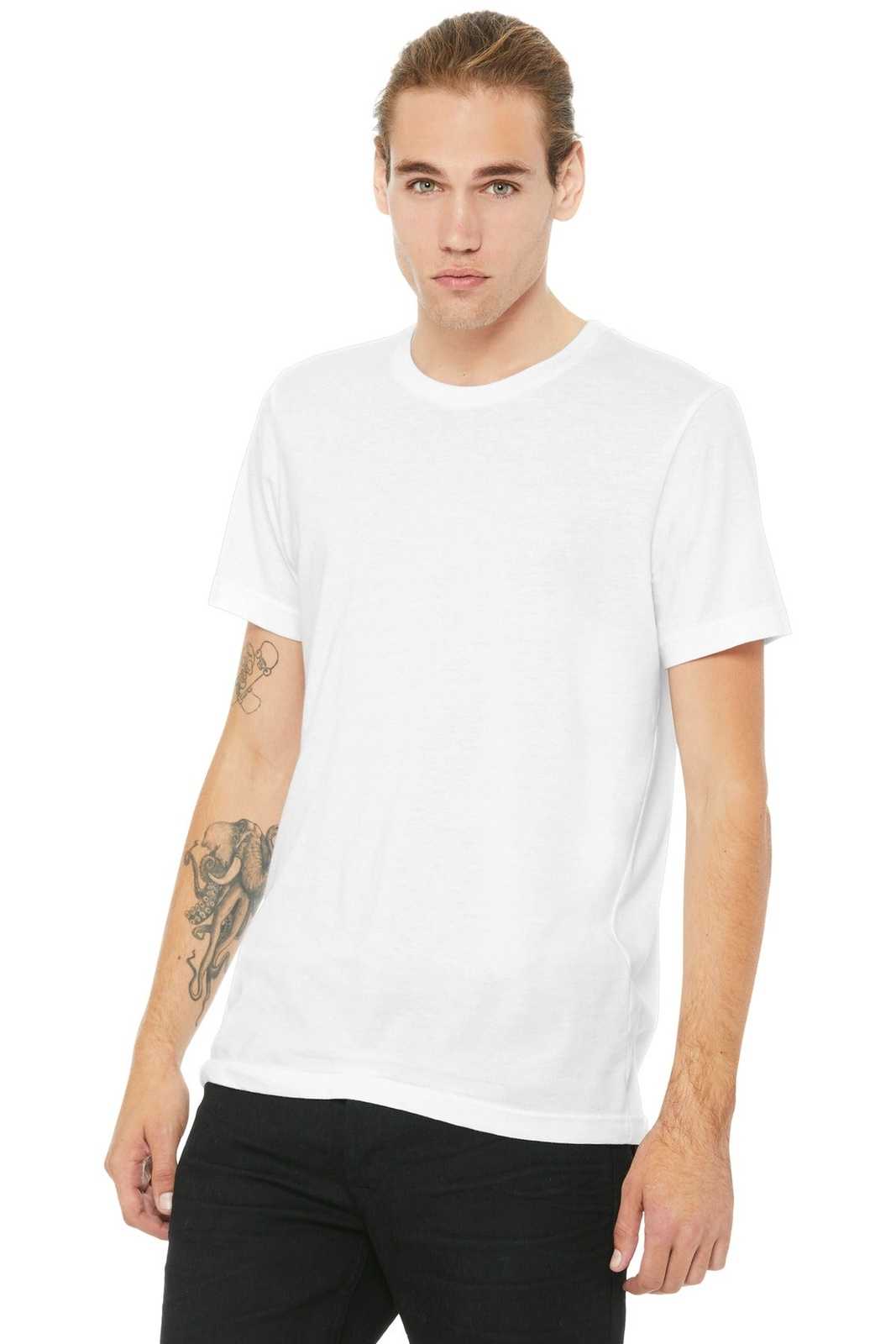 Bella + Canvas 3650 Unisex Poly-Cotton Short Sleeve Tee - White - HIT a Double