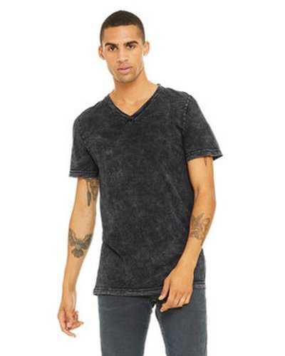 Bella + Canvas 3655C Unisex Textured Jersey V-Neck T-Shirt - Black Mineral Wash - HIT a Double