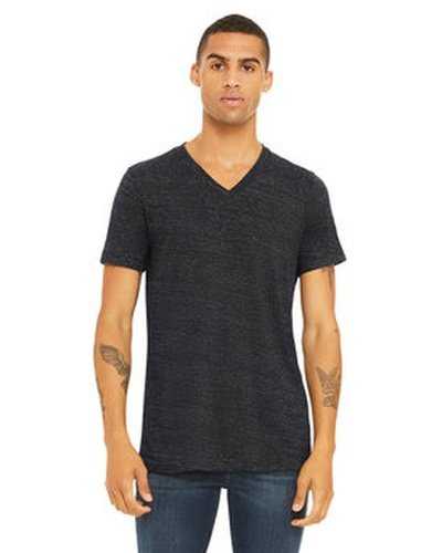 Bella + Canvas 3655C Unisex Textured Jersey V-Neck T-Shirt - Charcoall Black Slub - HIT a Double