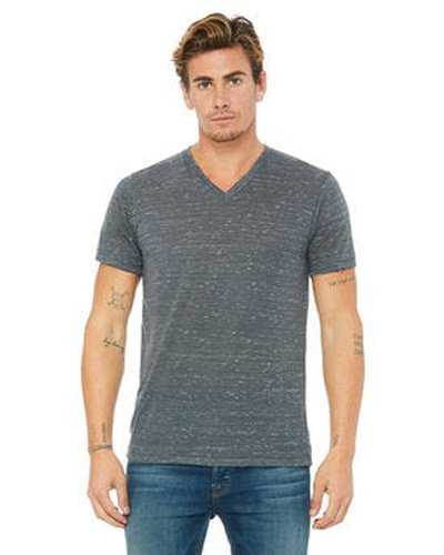 Bella + Canvas 3655C Unisex Textured Jersey V-Neck T-Shirt - Charcoal Marble - HIT a Double