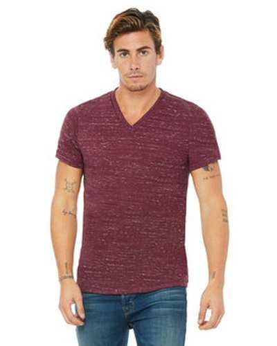 Bella + Canvas 3655C Unisex Textured Jersey V-Neck T-Shirt - Maroon Marble - HIT a Double