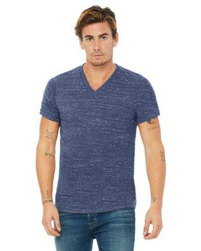 Bella + Canvas 3655C Unisex Textured Jersey V-Neck T-Shirt - Navy Marble - HIT a Double