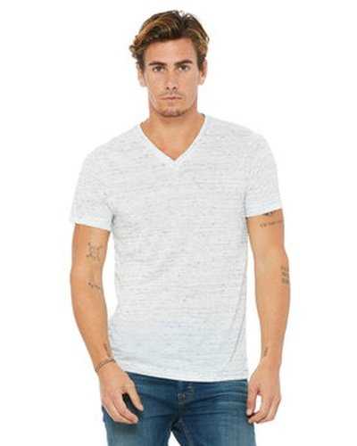 Bella + Canvas 3655C Unisex Textured Jersey V-Neck T-Shirt - White Marble - HIT a Double