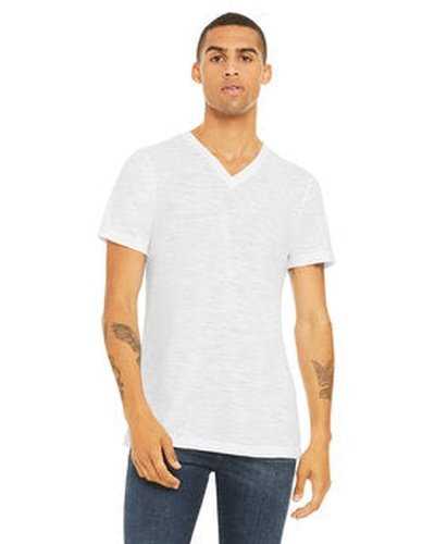 Bella + Canvas 3655C Unisex Textured Jersey V-Neck T-Shirt - White Slub - HIT a Double