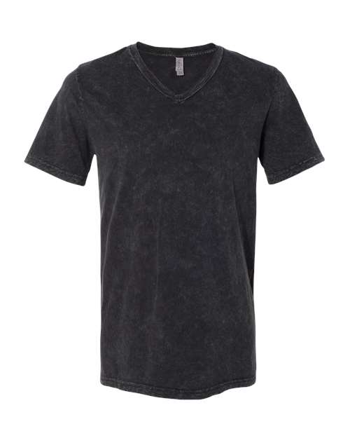 Bella + Canvas 3655 Unisex Textured Jersey V-Neck Tee - Black Mineral Wash - HIT a Double - 1