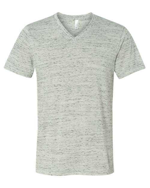 Bella + Canvas 3655 Unisex Textured Jersey V-Neck Tee - White Marble - HIT a Double - 1