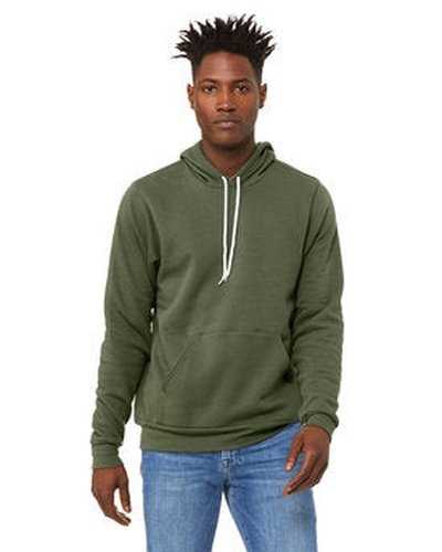 Bella + Canvas 3719 Unisex Sponge Fleece Pullover Hooded Sweatshirt - Military Green - HIT a Double