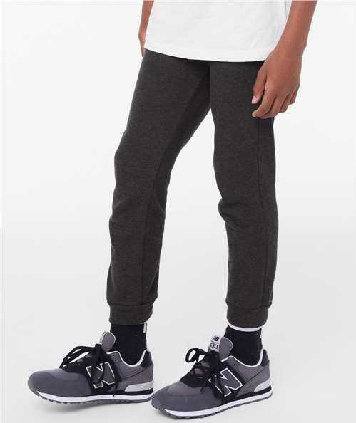 Bella + Canvas 3727Y Youth Jogger Sweatpants - Dark Gray Heather" - "HIT a Double