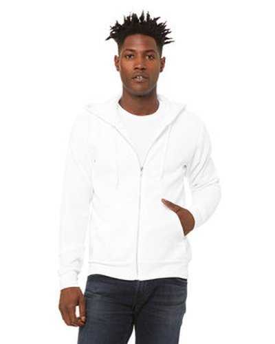 Bella + Canvas 3739 Unisex Poly-Cotton Fleece Full-Zip Hooded Sweatshirt - Dtg White - HIT a Double