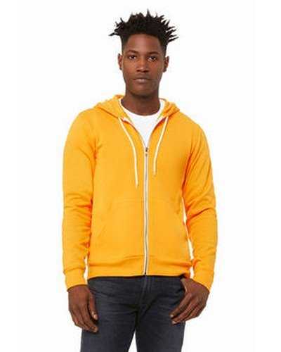 Bella + Canvas 3739 Unisex Poly-Cotton Fleece Full-Zip Hooded Sweatshirt - Gold - HIT a Double