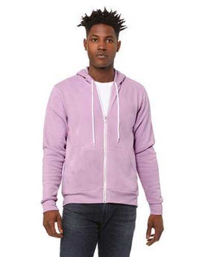 Bella + Canvas 3739 Unisex Poly-Cotton Fleece Full-Zip Hooded Sweatshirt - Lilac - HIT a Double