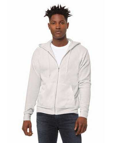 Bella + Canvas 3739 Unisex Poly-Cotton Fleece Full-Zip Hooded Sweatshirt - Vintage White - HIT a Double