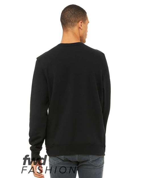 Bella + Canvas 3743 FWD Fashion Unisex Raw Seam Crewneck Sweatshirt - Black - HIT a Double