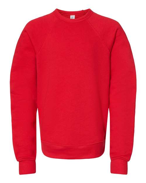 Bella + Canvas 3901Y Youth Sponge Fleece Crewneck Sweatshirt - Red - HIT a Double