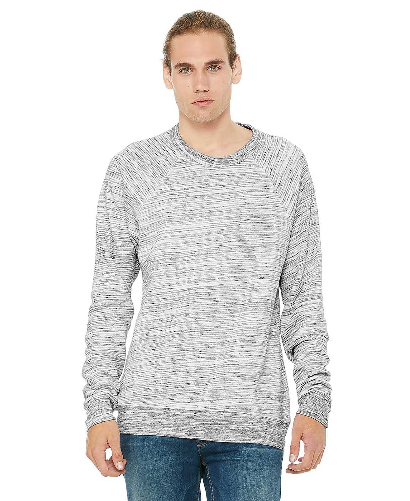 Bella + Canvas 3901 Unisex Sponge Fleece Raglan Sweatshirt - Light Grey Marble Fleece - HIT a Double
