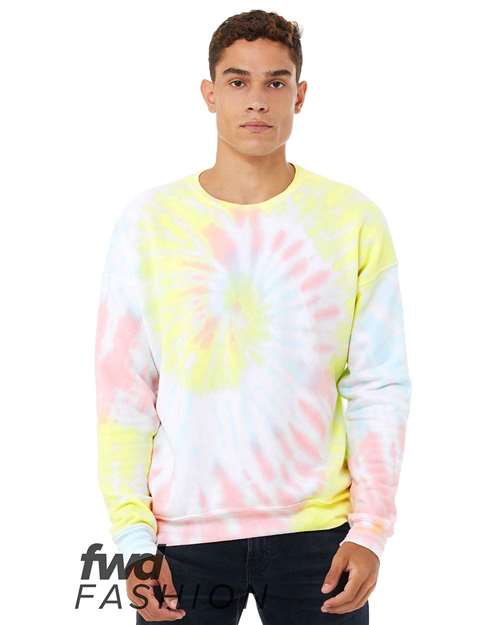 Bella + Canvas 3945RD FWD Fashion Unisex Tie-Dye Crewneck Sweatshirt - Rainbow Pastel - HIT a Double