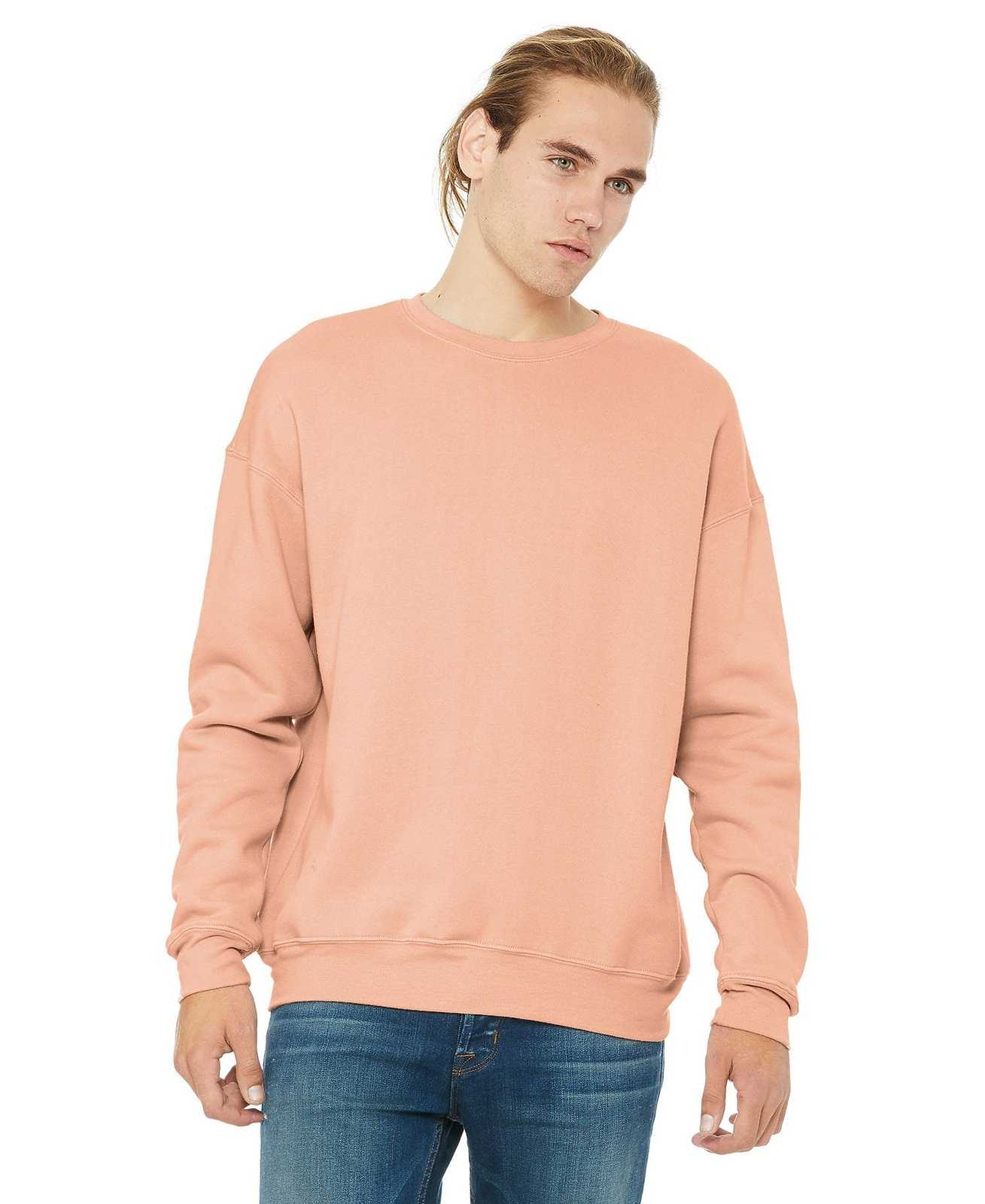 Bella + Canvas 3945 Unisex Sponge Fleece Drop Shoulder Sweatshirt - Peach - HIT a Double