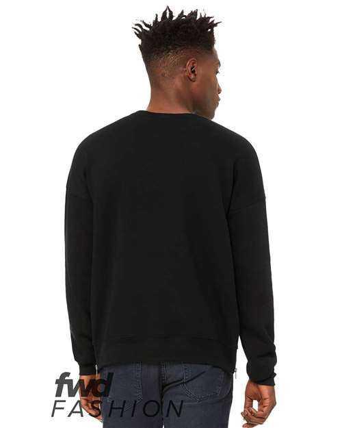 Bella + Canvas 3946 FWD Fashion Crewneck Sweatshirt with Side Zippers - Black - HIT a Double