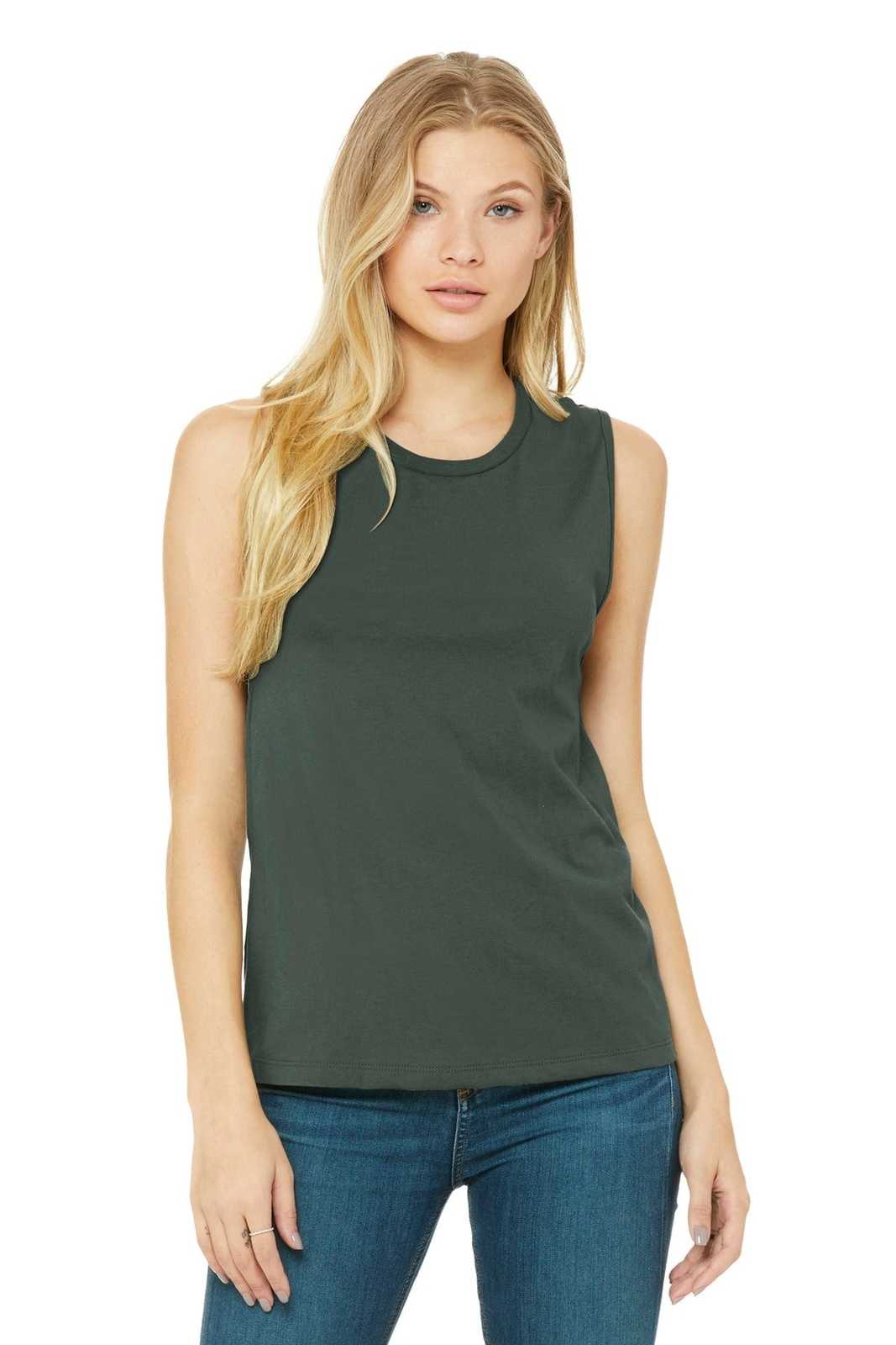 Bella + Canvas 6003 Women's Jersey Muscle Tank - Military Green - HIT a Double